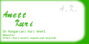anett kuri business card